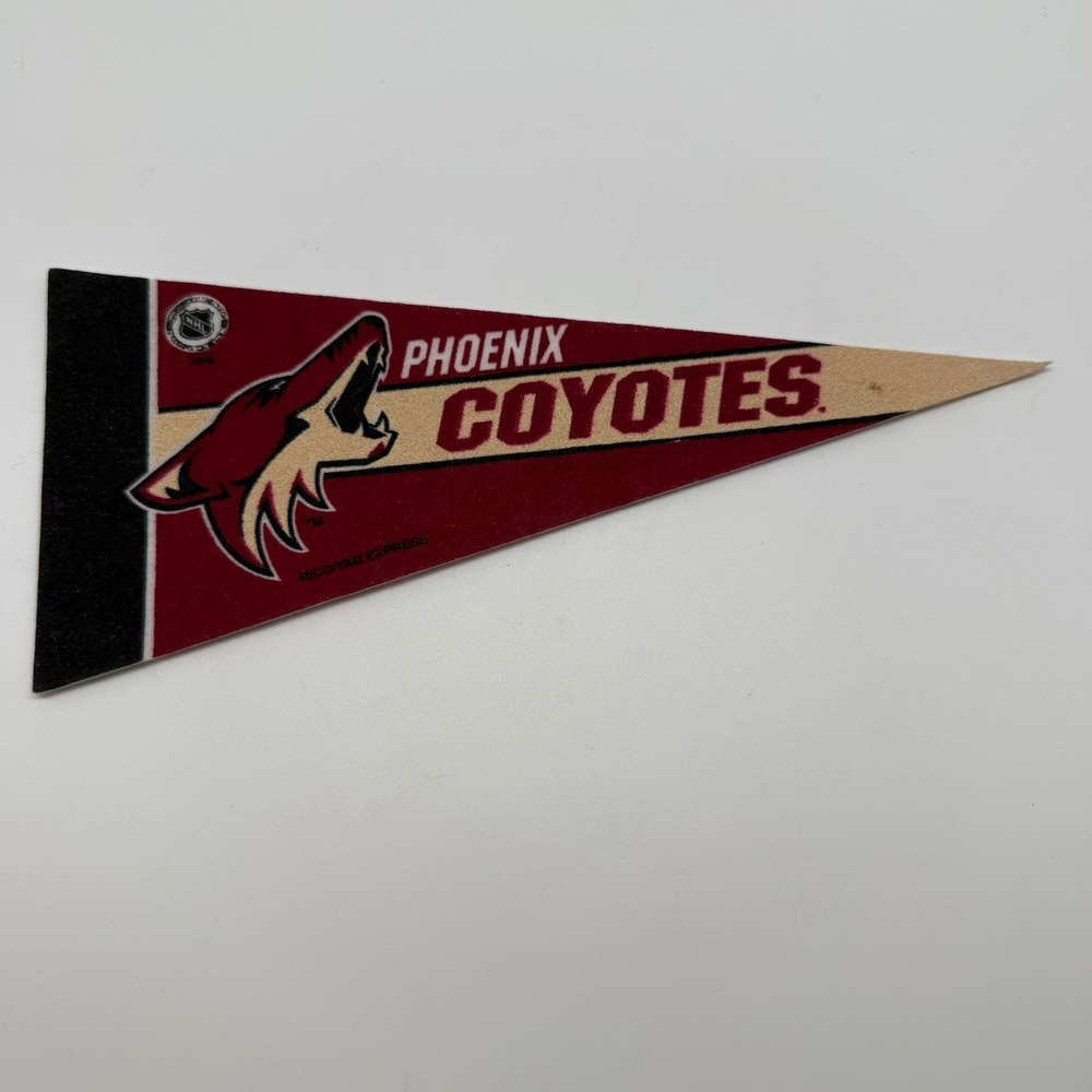 Phoenix‎ Coyotes Vintage 90s NHL Hockey Mini Pennant 9"x4" Felt Banner Flag